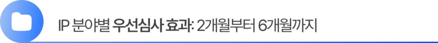 Group 2055248375 1. IP 분야별 우선심사 효과: 2개월부터 6개월까지