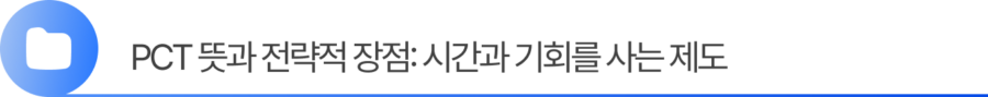 1. PCT 뜻과 전략적 장점: 시간과 기회를 사는 제도