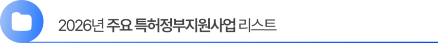 Group 2055248375 2026년 주요 특허정부지원사업