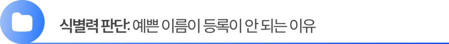 Group 2055248376 식별력 판단: 예쁜 이름이 등록이 안 되는 이유