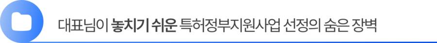 Group 2055248376 놓치기 쉬운 특허정부지원사업 선정의 장벽