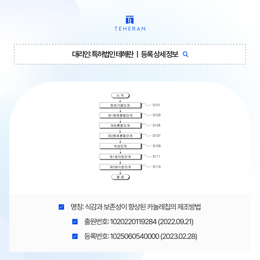 레시피특허 등록, 제조공정을 권리로 인정받은 사례