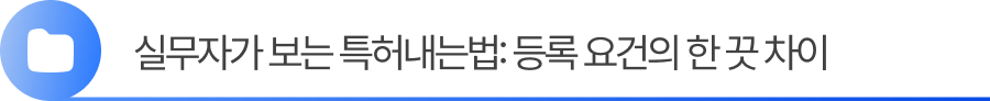 Group 2055248399 1. 실무자가 보는 특허내는법: 등록 요건의 한 끗 차이