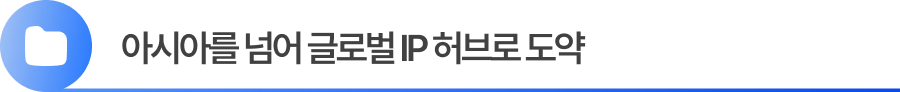 아시아를 넘어 글로벌 IP 허브로 도약 아시아를 넘어 글로벌 IP 허브로 도약