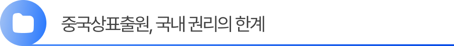 중국상표출원 국내 권리의 한계