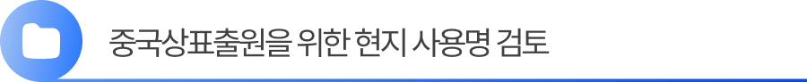 중국상표출원 현지 사용명 검토